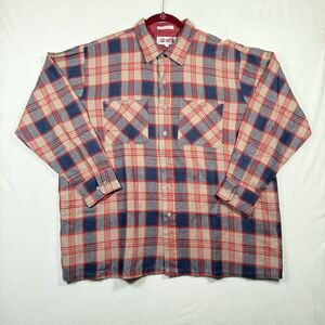 Vintage Arrow Sport Flannel Shirt Jacket 2X Red Plaid Lined 80s 90s Workwear
